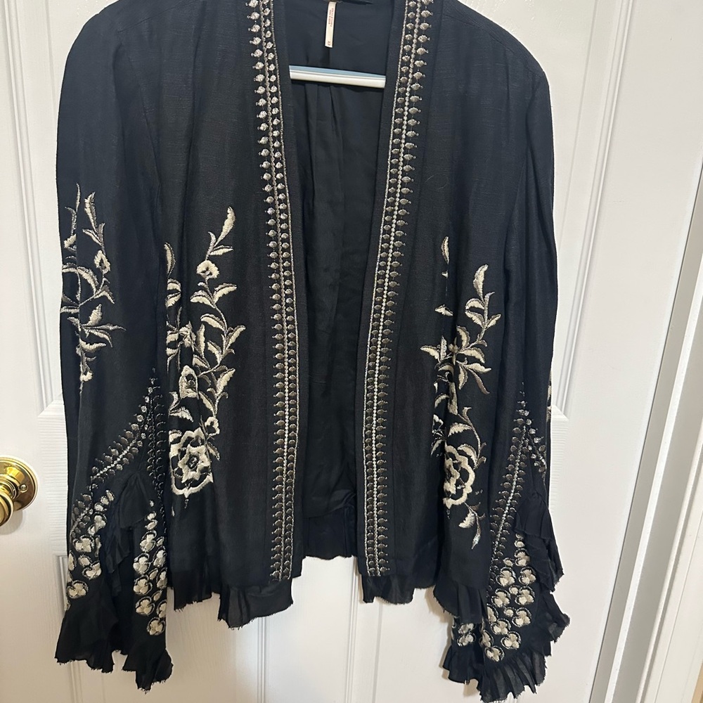 Free people navy Embroidered Women's cardigan